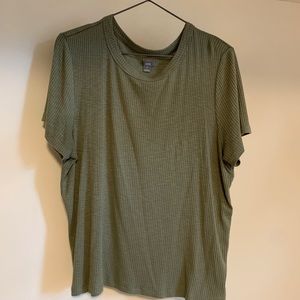 Green Ribbed Aerie Tee